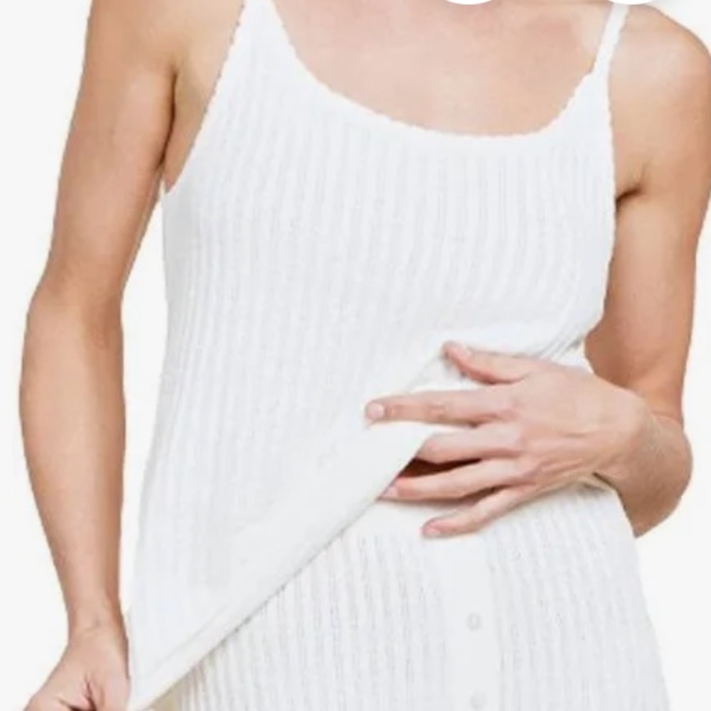 NWT Barefoot Dreams Cozychic Ultra Lite Ribbed Knit tank in Pearl B6